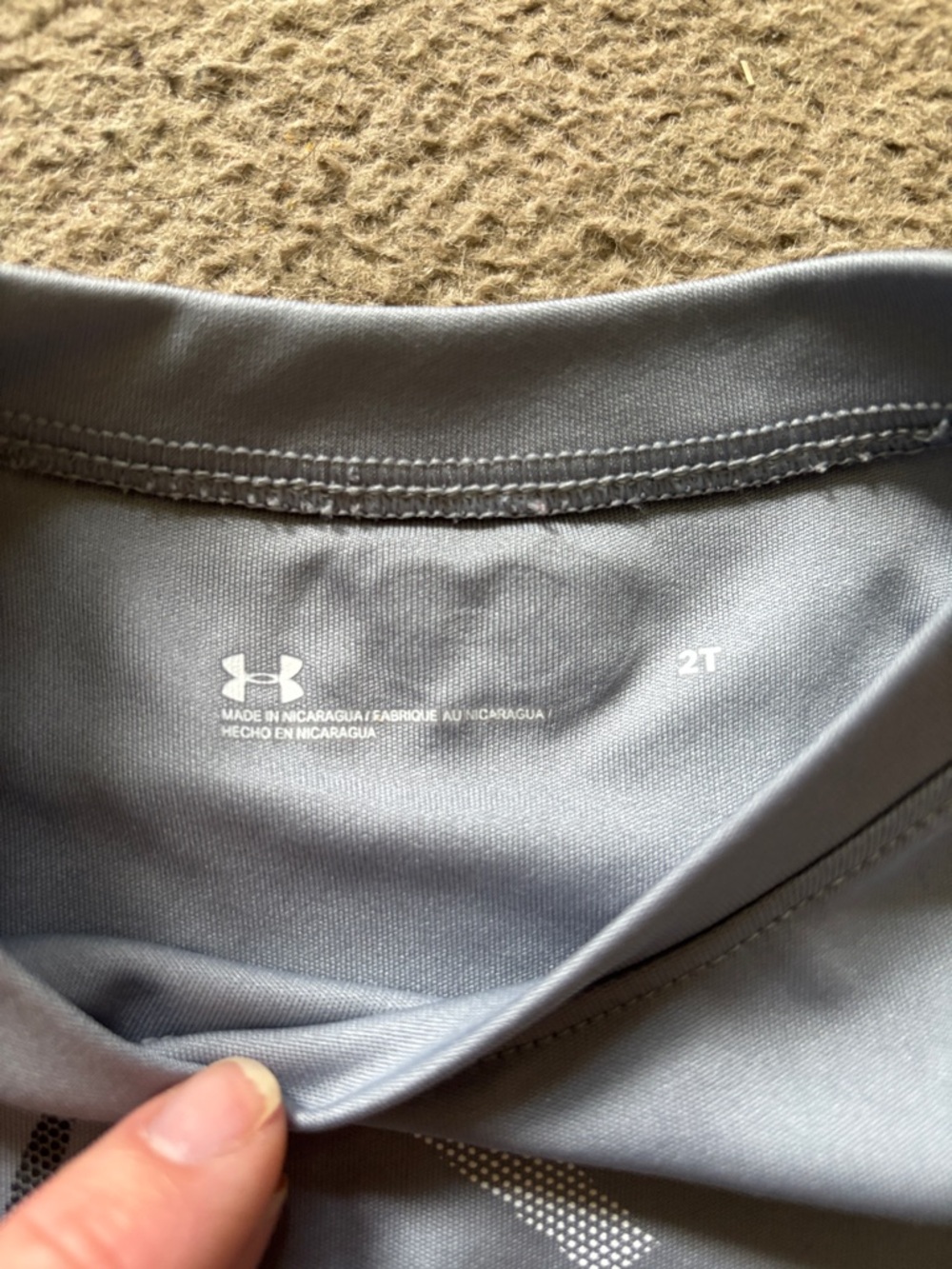 Under Armour Boys Gray Athletic Tee with White Logo - Picture 2 of 5